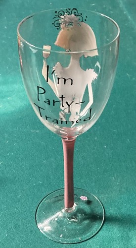 Handpainted wine glass - glass, “